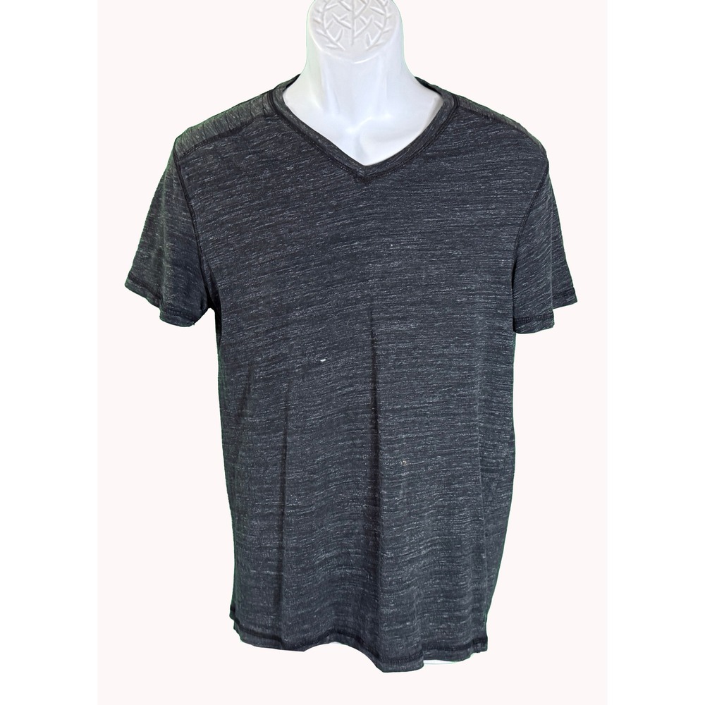 Rock & Republic V-Neck T-Shirt Mens Medium Charcoal Gray Iconic Tee Space Dye